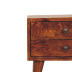 Mini Modern Bedside Table - Chestnut