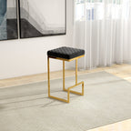 Joel - Upholstered Stool - Black / Gold