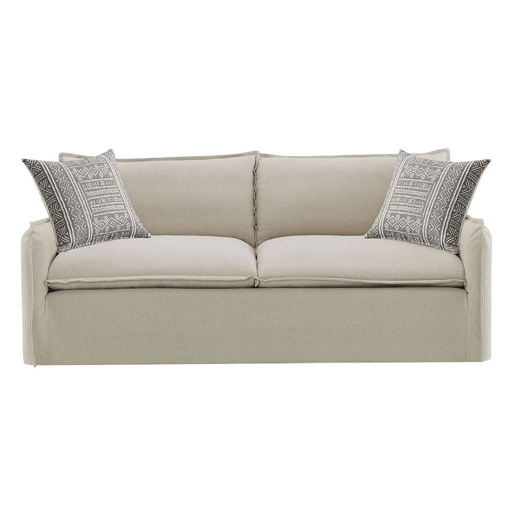 Upendo - Sofa With 2 Pillows - Beige Linen