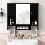 Wall Mounted Bathroom Storage Cabinet With Mirror, Medicine Cabinet With Towel Bar
