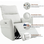 29.92" 270 Power Swivel Rocker Recliner Chair, Electric Glider Reclining Sofa With USB Ports, Power Swivel Glider, Rocking Chair Nursery Recliners For Living Room Bedroom