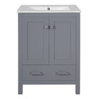 Bathroom Vanity With Integrated Undermount Ceramic Sink, 2 Doors And 1 Drawer, Soft Close Hinges