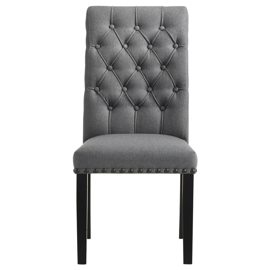 Alana Fabric Upholstered Dining Side Chair Grey (Set of 2)