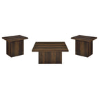 Devar 3-piece Square Coffee and End Table Set Dark Pine
