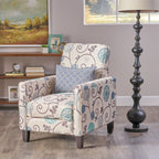 Push Back Upholstered Recliner Armchair