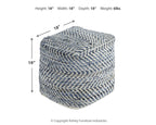 Chevron - Pouf - Blue