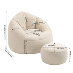 Bedding Bean Bag Sofa Chair High Pressure Foam With Footrest