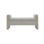 Modern Teddy Upholstered Large Bed End Bench With Arms And Storage