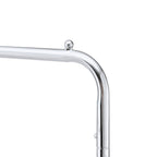 Heavy Duty Iron Garment Rack With Basket On Wheels - Silver