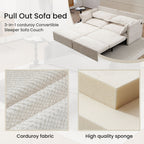 Pull Out Sofa Bed, Convertible Sleeper Sofa Couch, Side Storage, And USB / C - Type Charging Ports Chair