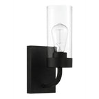 Zephyr - Single Light Sconce - Black / Clear