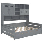 Daybed With All-In-One Cabinet And Shelf