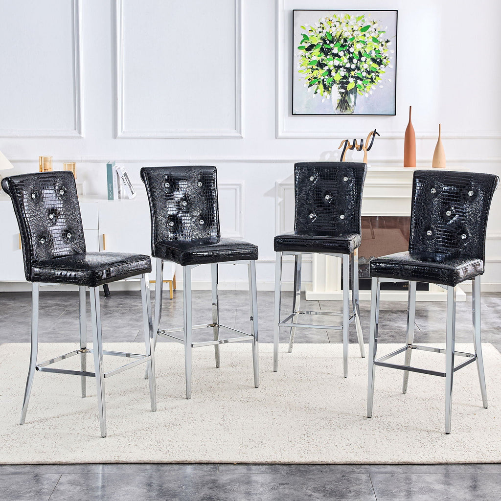 Bar Chairs & Crystal Clasp Design (Set of 2)