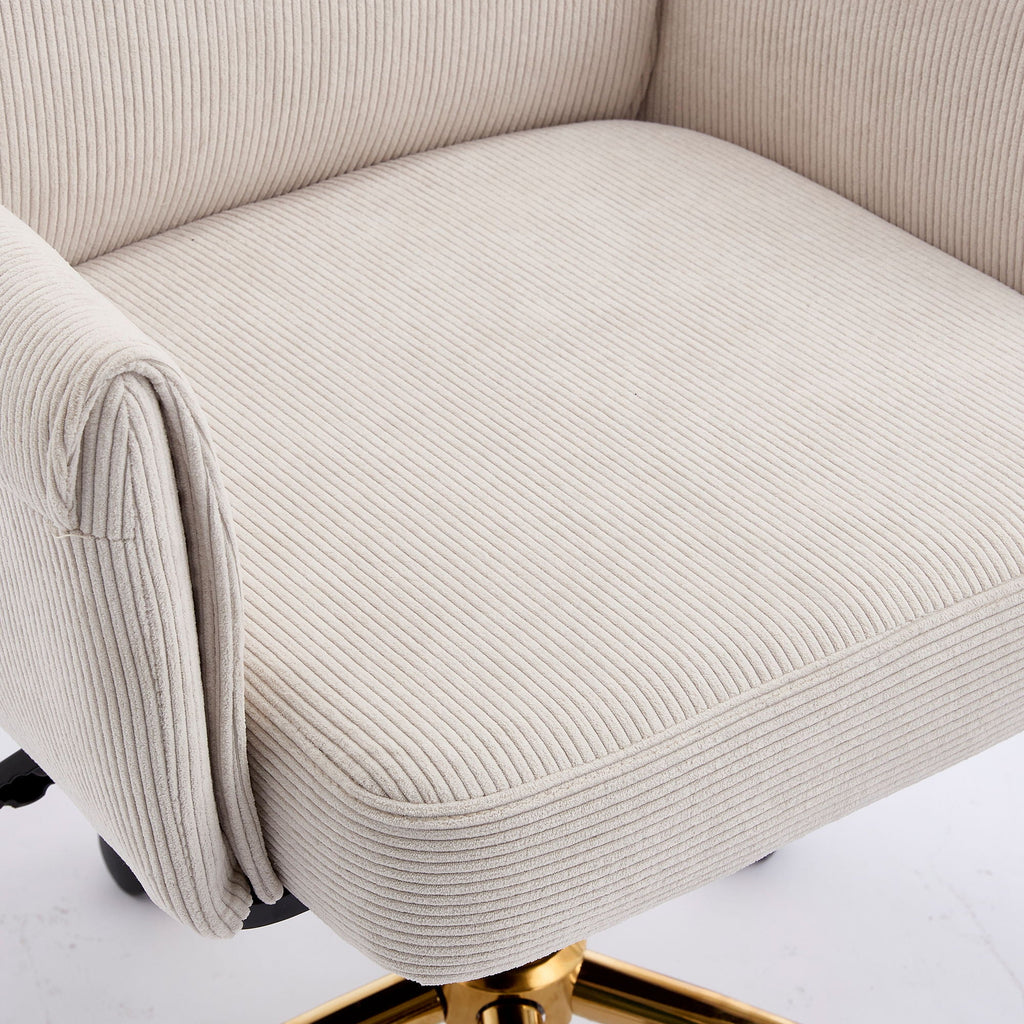Ergonomic Mid-Back Office Chair With Gold Base