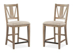 Paxton Place - Counter Chair With Upholstered Seat (Set of 2) - Dovetail Gray
