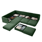 Contemporary Elegant Sofa With Storage And Ottoman