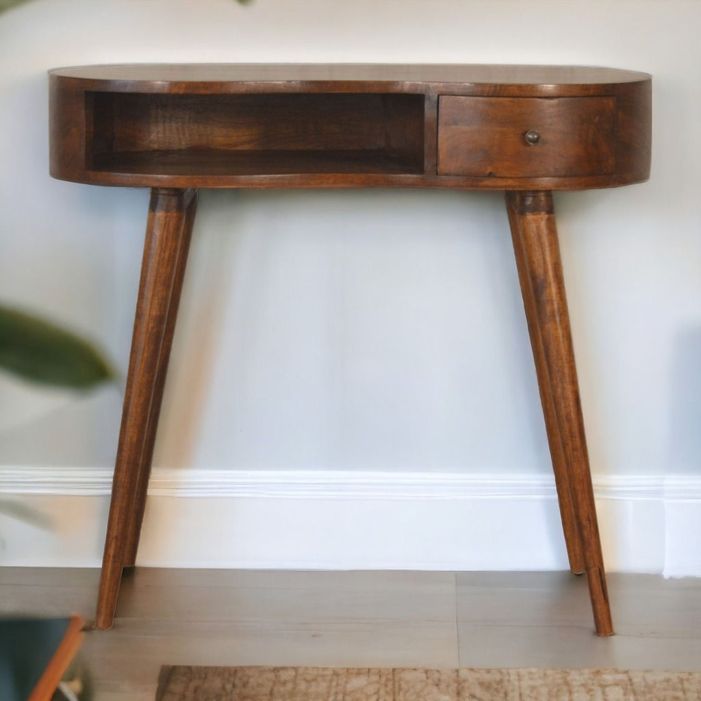 Rounded Writing Desk - Chestnut