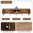 TV Stand, L Shaped Handle Entertainment Console With Storage - Natural