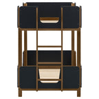 Morris Twin Over Twin Wood Bunk Bed Black and Walnut