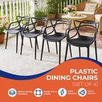 Dining Chair (Set of 4) - Black - Plastic