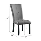 Caralin - Side Chair (Set of 2) - Gray Synthetic Leather & Black