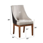 Gilsea - Fabric & Synthetic Leather Side Chair (Set of 2) - Beige & Brown Finish