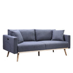 Easton - Fabric Sofa With USB Charging Ports Pockets And Pillows