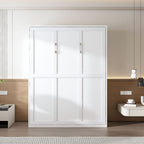 Queen Murphy Bed, Foldable Wall Bed, Space Saving Design For Bedrooms - White