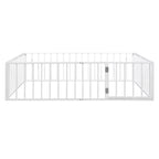 Metal Floor Bed Frame With Fence And Door