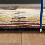 Nature's Nest - 5'3" X 7'3" Lodge Area Rug - Multi, Brown