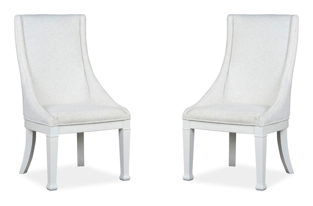 Kingston - Upholstered Host Chair (Set of 2) - Whisper White And Cerused Nutmeg