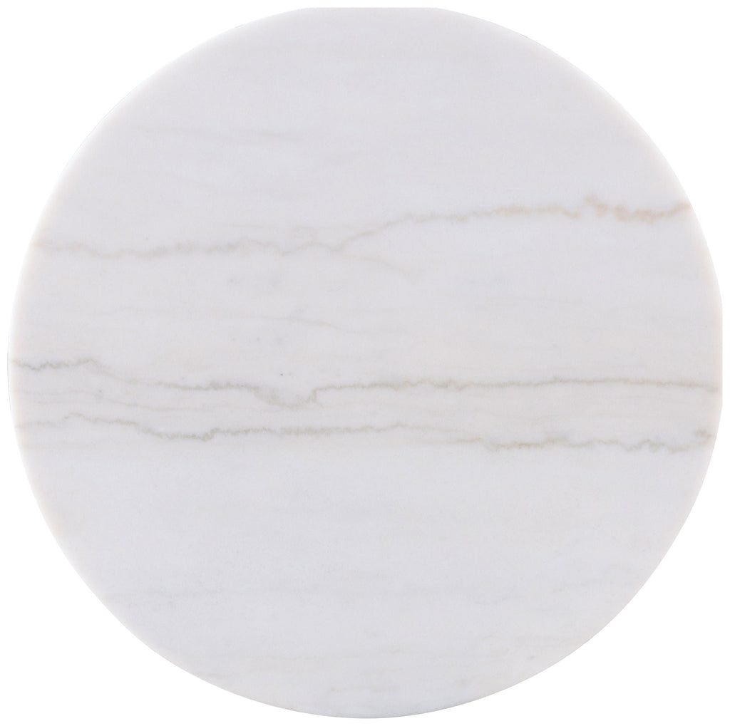 Jason 2-piece Round White Marble Coffee Table Set Greige