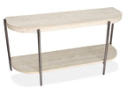 Jennings - Demilune Sofa Table - Edgecomb Gray And Weathered Antique Nickel