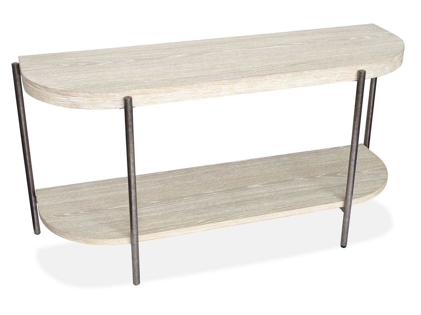 Jennings - Demilune Sofa Table - Edgecomb Gray And Weathered Antique Nickel
