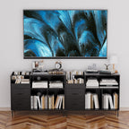 Grain Record Player Stand, Media Console With Speaker Shelf & 2 Drawers