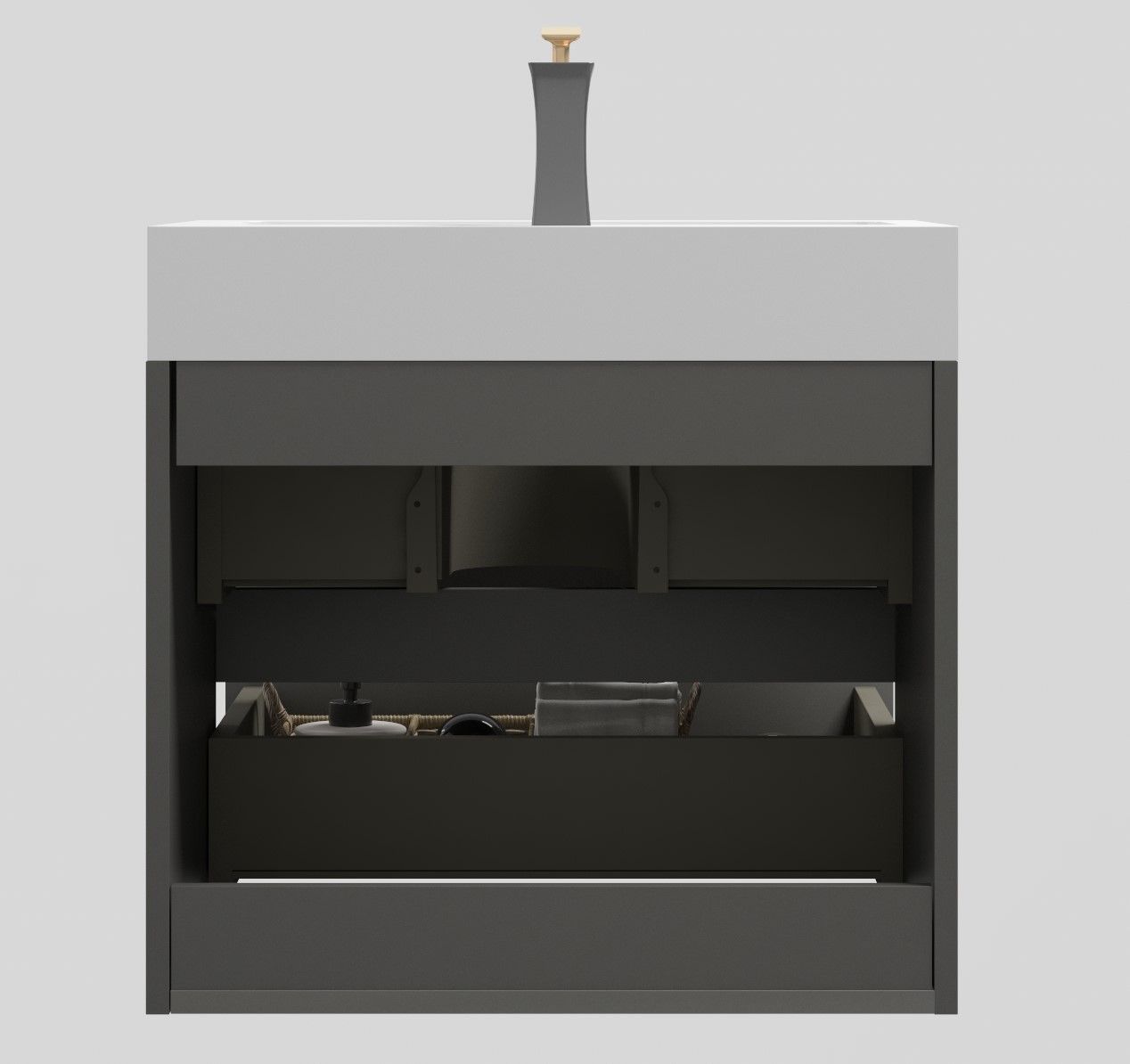 Alice - Bathroom Vanity With Sink, Wall Mounted, Floating