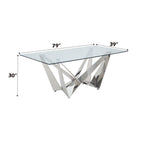 Dekel - Dining Table - Clear Glass Top & Stainless Steel