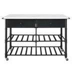 Emery - Kitchen Island - White Cultured Marble Top & Gray