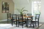 Blondon - Rectangular Drm Table Set (Set of 7) - Brown / Black