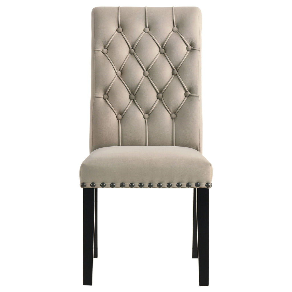 Alana Velvet Upholstered Dining Side Chair Sand (Set of 2)