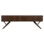 Valna Wood 71-inch TV Stand with Sliding Doors Walnut