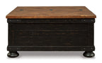 Valebeck - Lift Top Cocktail Table - Black / Brown