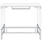 Norcrest 47-inch Acrylic Leg Bar Table White High Gloss