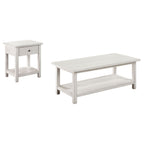 Payne 2-piece Coffee and 1-drawer End Table Set White