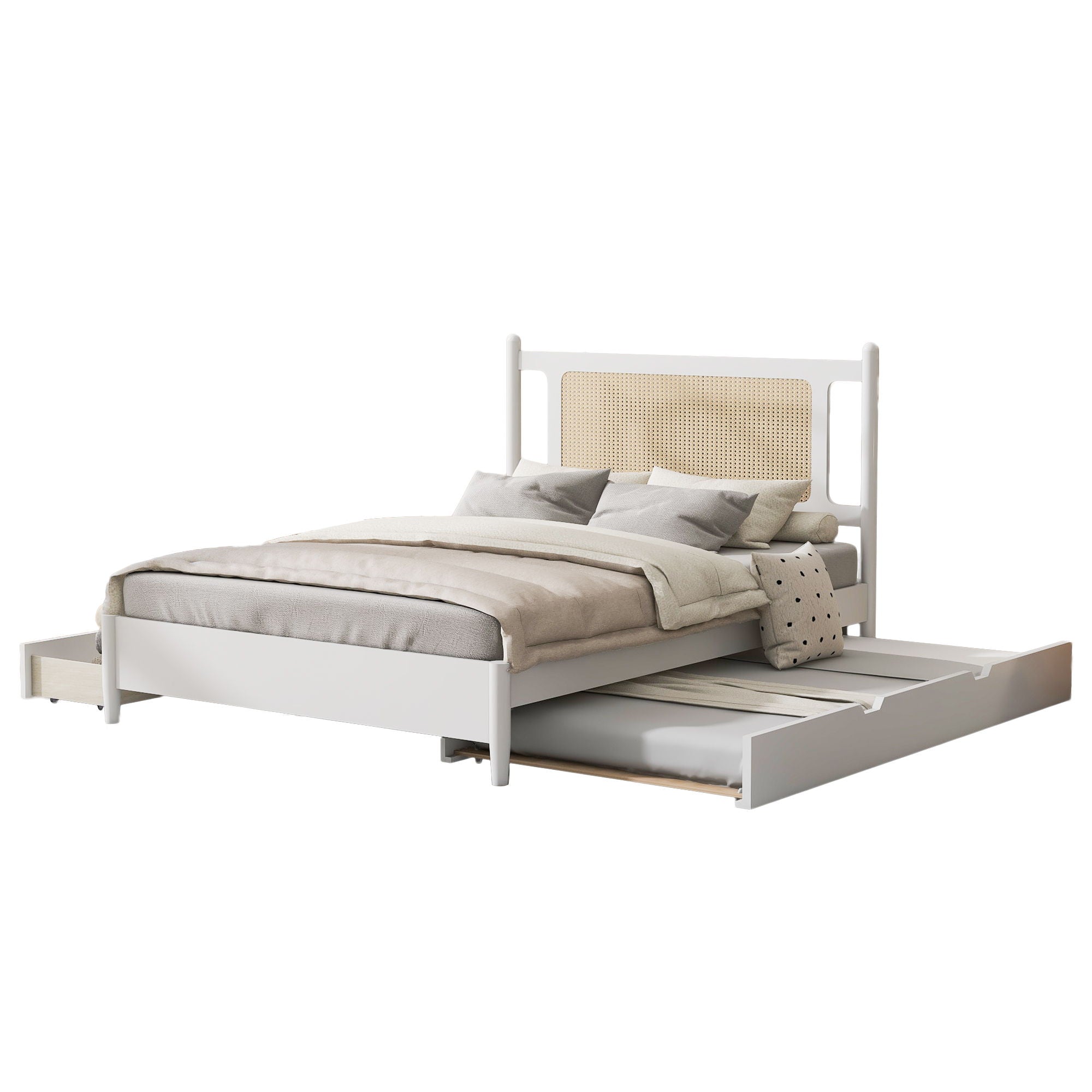 Platform Bed With 2 Big Drawers & Trundle
