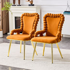 Puffy Bubble, Ball Chain Chair With Armrests For Dining Room (Set of 2)