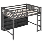 Loft Bed With 8 Open Storage Shelves And Built In Ladder