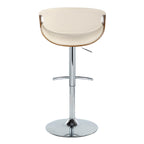 Symphony - Mid Century Modern Adjustable Barstool & Swivel With Rounded T Footrest (Set of 2)