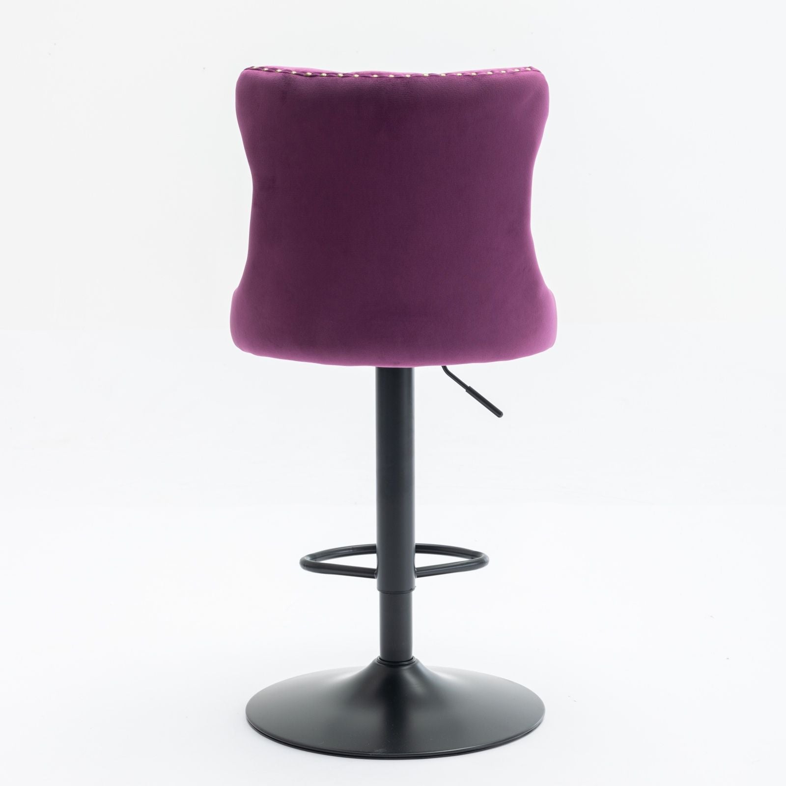Swivel Barstools Adjusatble Seat Height, Modern Upholstered Bar Stools With Backs Comfortable Tufted For Home Pub And Kitchen Island (Set of 2)