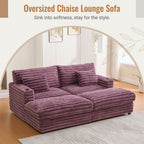 Oversized Double Chaise Lounge Sofa Bed With USB Ports And Cup Holders